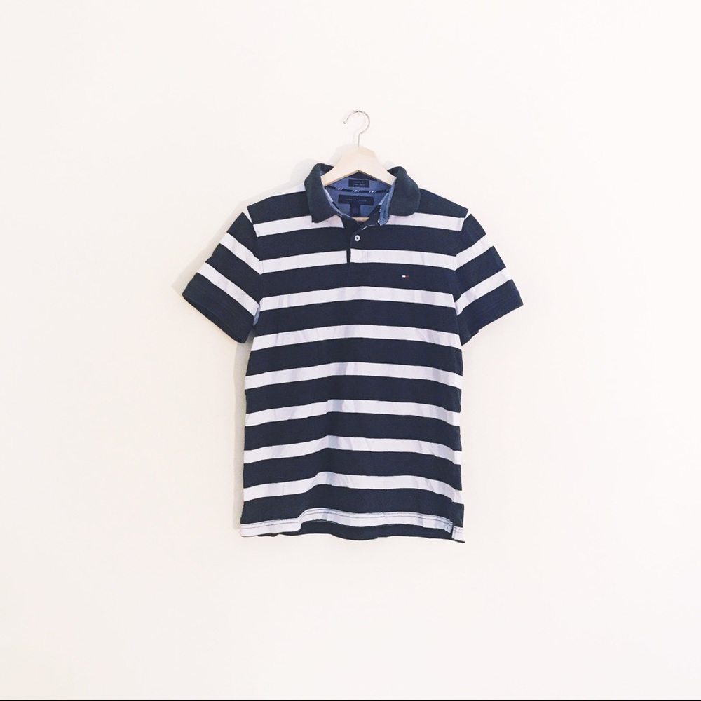 Tommy Hilfiger navy striped polo
