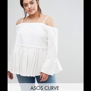 Asos Curve Cold Shoulder Peplim Top