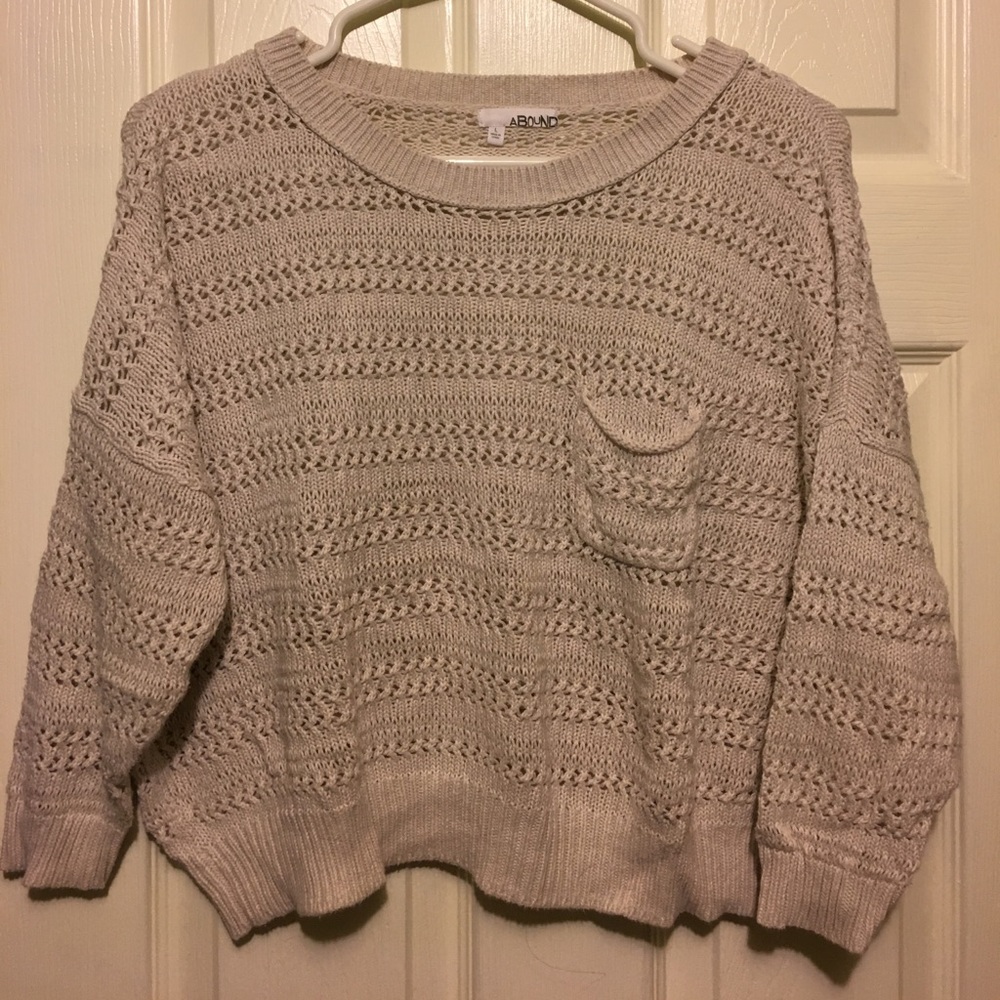 Cream Abound Knit Crop Top Sweater