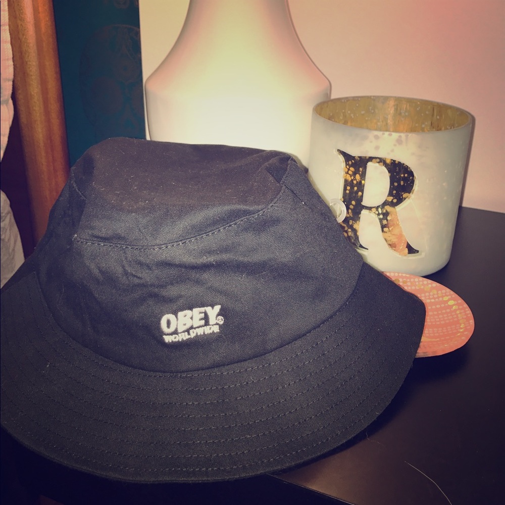Men's Black Obey Hat