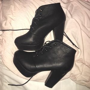 Black high heel booties