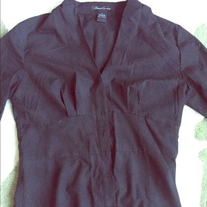 Kenneth Cole dot textured black button down shirt