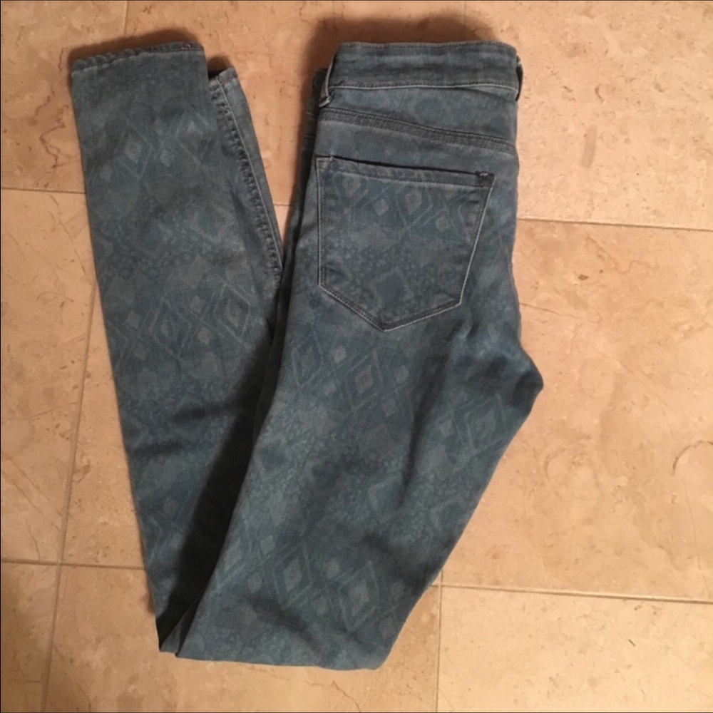 H&M Blue Diamond Printed Jeggings Jeans