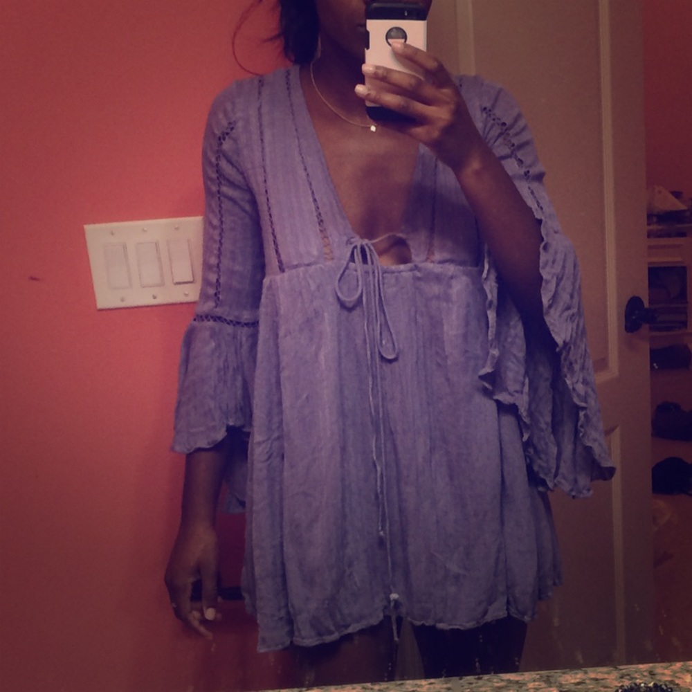Free People Mini Dress (Dusty Purple)
