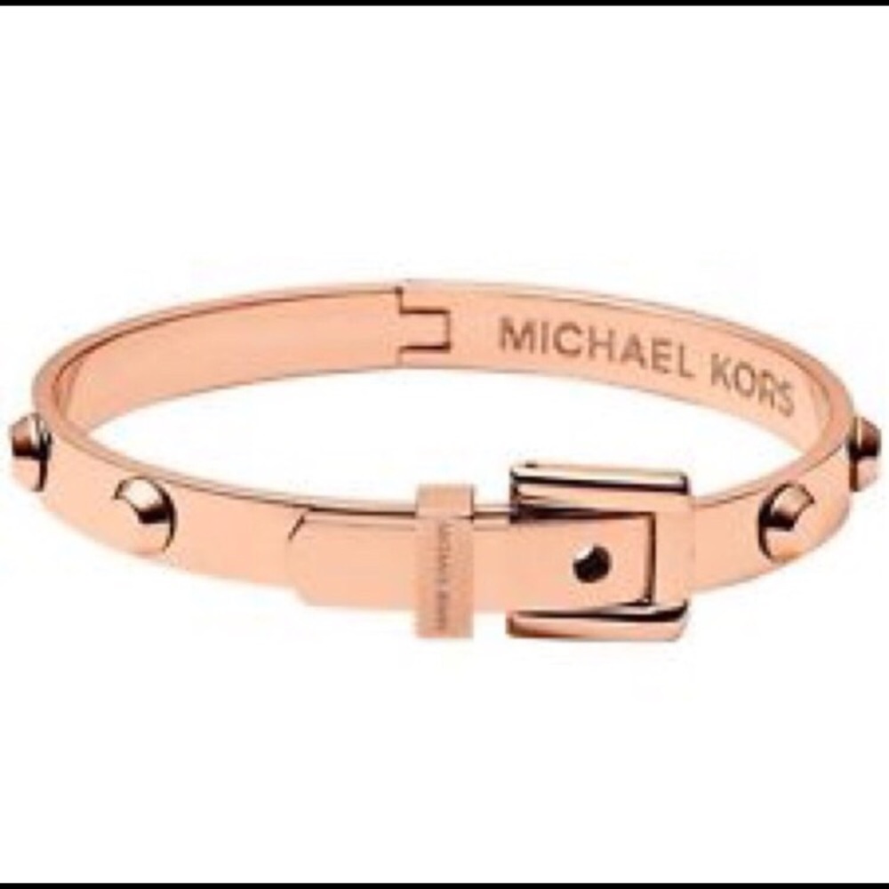 Michael Kors rose gold studded buckle bracelet