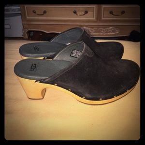 NWT UGG Abbie Heeled Clogs-Espresso Black