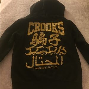 CROOKS & CASTLES!! SIZE SMALL ZIP UP JACKET HOODIE