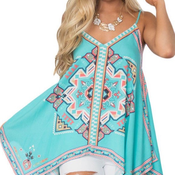 Boho Tribal Flowey Tank Top - 3 Styles Asst. Sizes - Picture 4 of 8