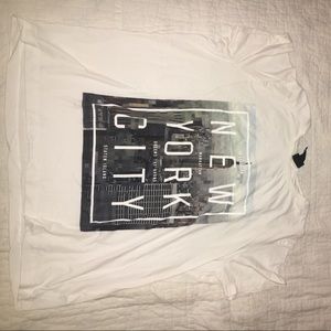 White with NYC graphic tshirt
