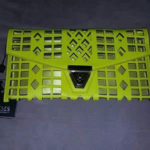 Neon Yellow Laser Cut Clutch