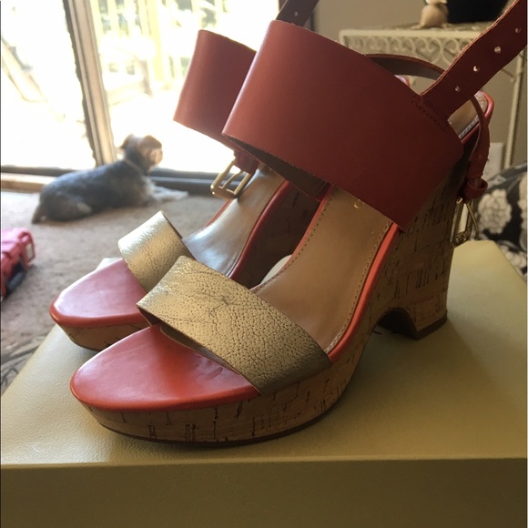 Coral Franco Sarto Wedges (Women's size 8) - Picture 3 of 3