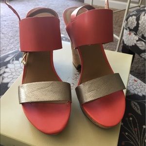 Coral Franco Sarto Wedges (Women's size 8)