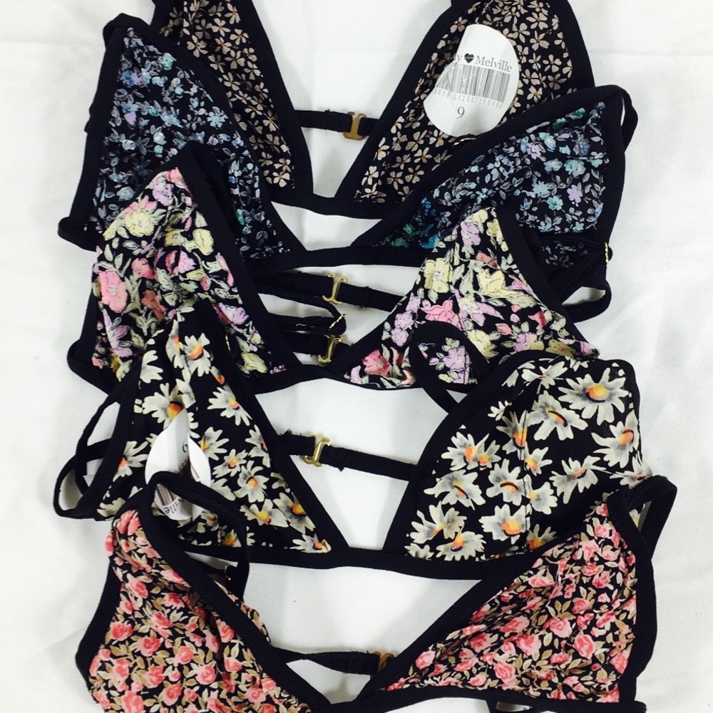 Bundle 6 Brandy Melville Print Triangle Bralettes - Picture 4 of 5
