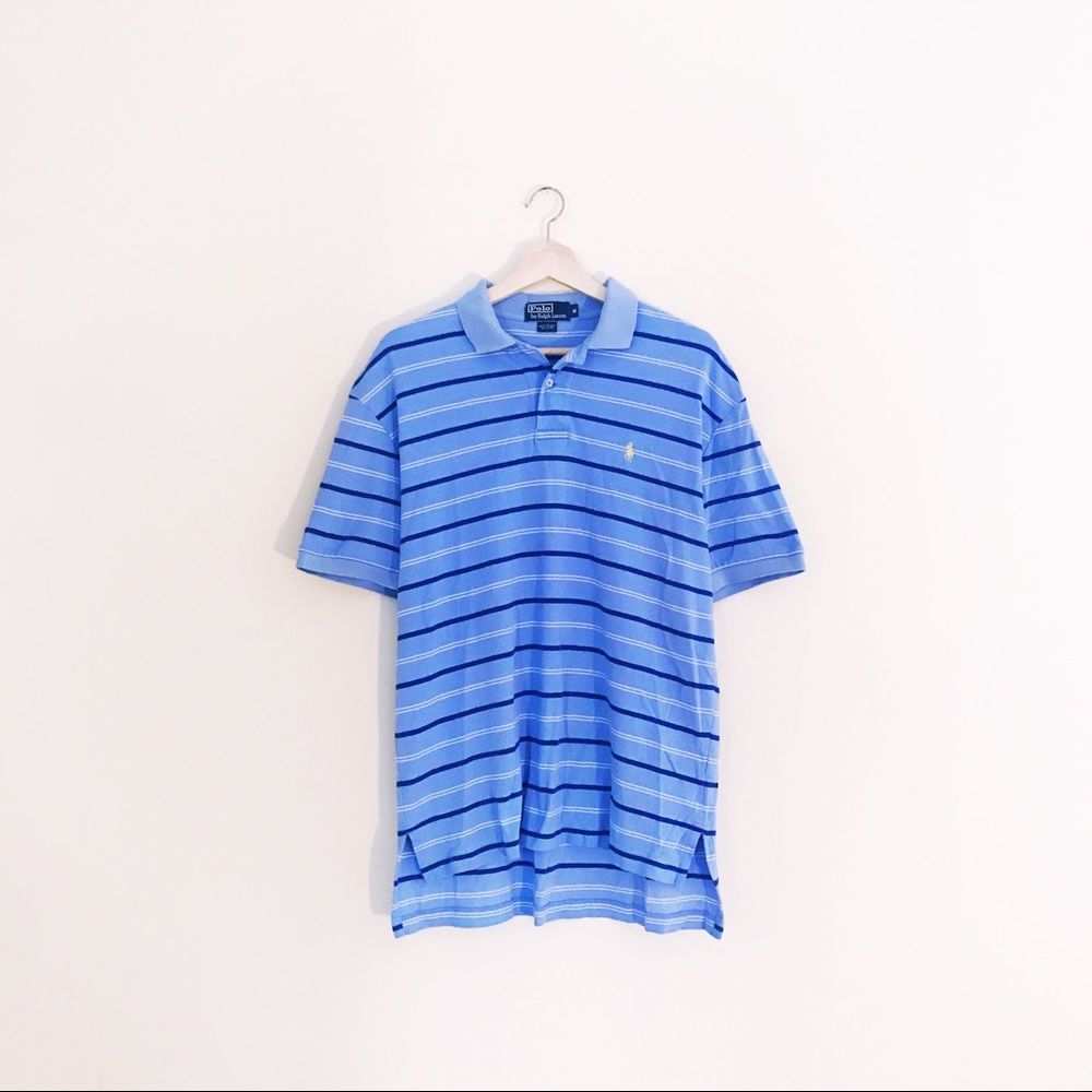 Ralph Lauren light blue striped polo