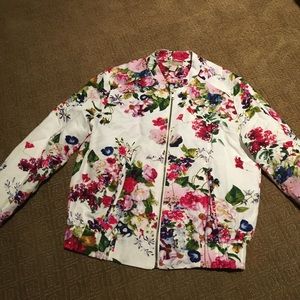 Colorful flower bomber jacket (worn once)