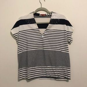 Anthro Boxy Fit Tee w/Sequin Details