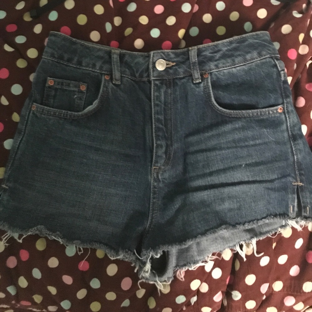 Topshop high waisted denim shorts
