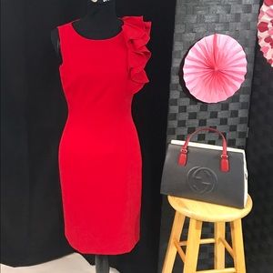 Red Calvin Klein dress