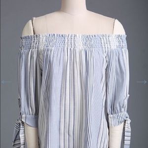 Stripe off the shoulder top