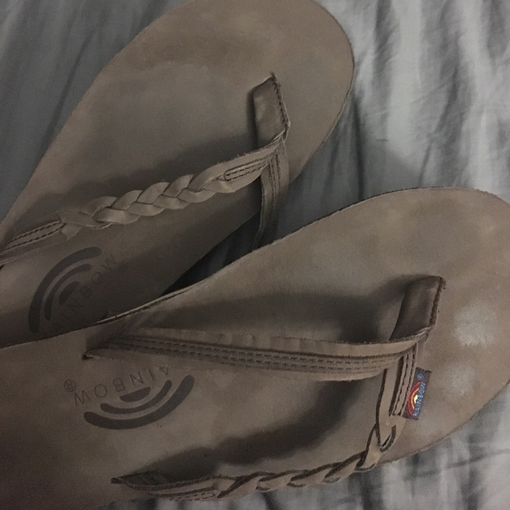 Women's Dark Brown Rainbow Sandals-Size 9.5