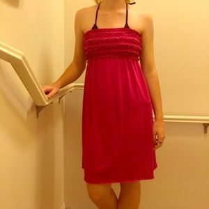 Ruffled pink swim suit cover