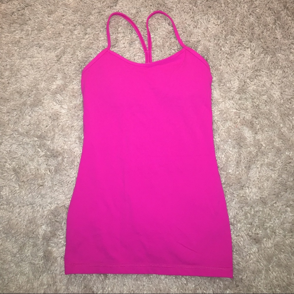 Lulu Lemon Power Y Tank Top Hit Pink Size 6