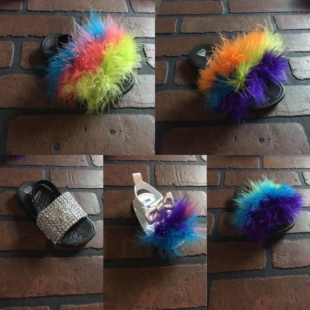 Toddler fur sandals/slides