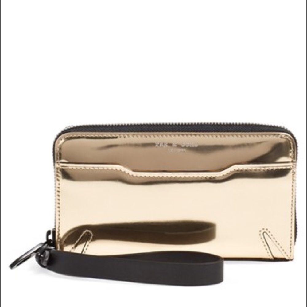 Rag & Bone Rose Gold Devon Zip Wallet