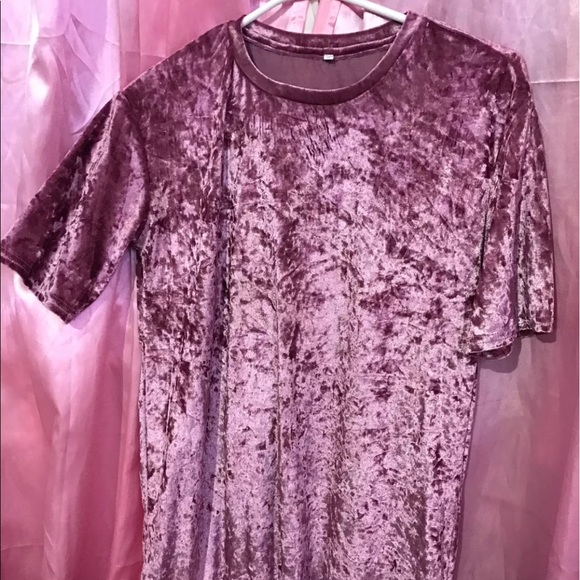 Pink Velvet T-Shirt Dress Size Small - Picture 4 of 5