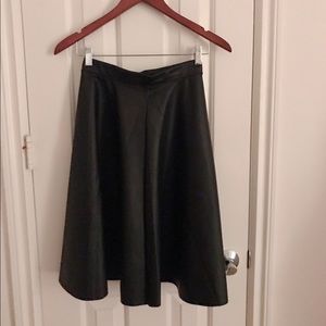 Faux Leather Midi Skirt