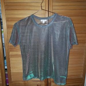 Silence + Noise Iridescent Green/Red Top