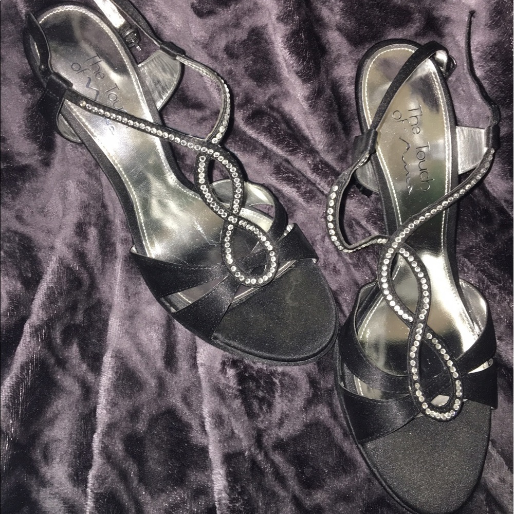 The Touch of Nina Black Studded Heels