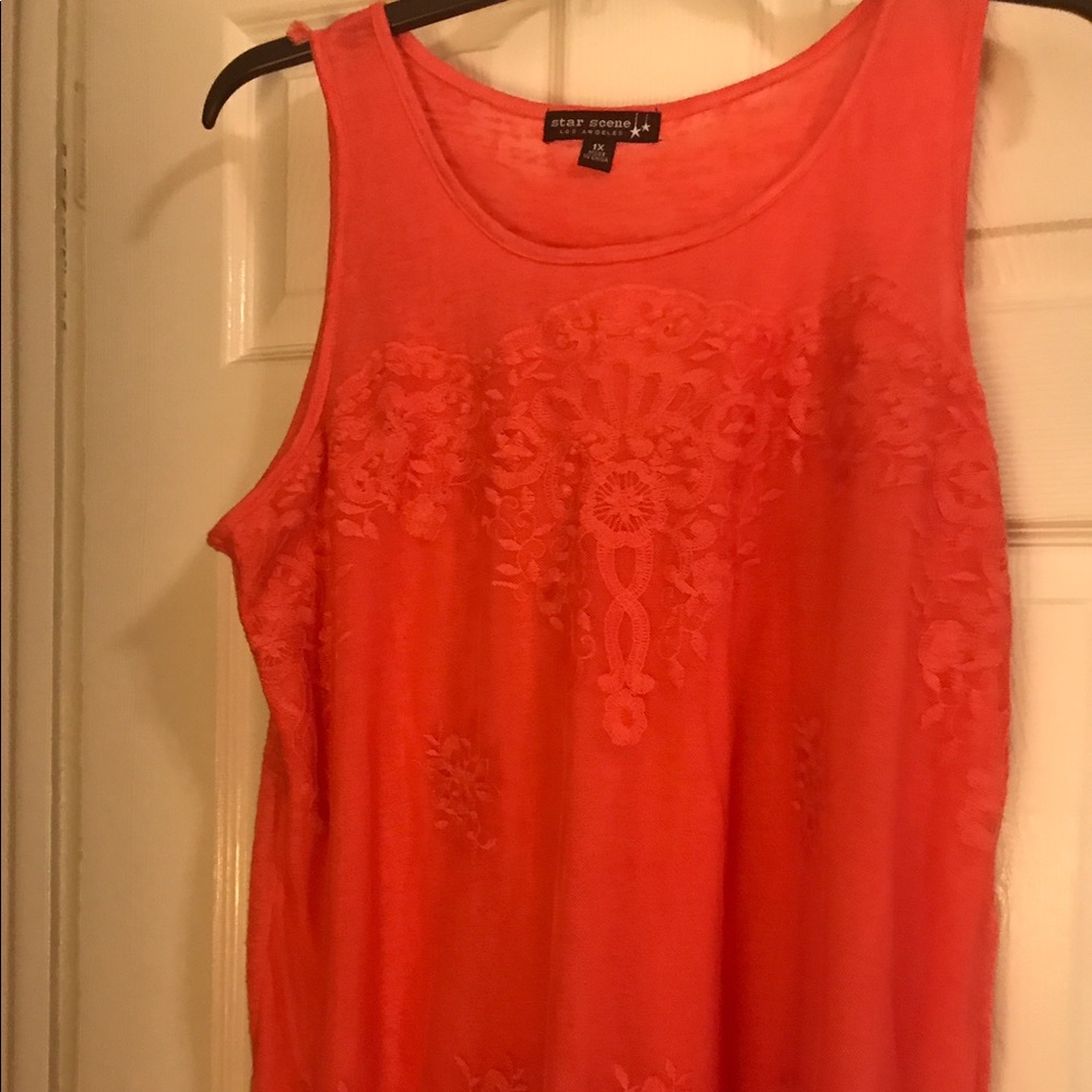 New Orange sleeveless blouse