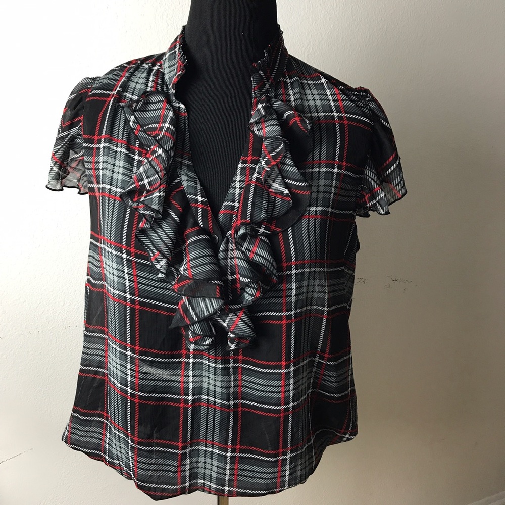 NWOT pure energy plus plaid top