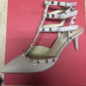 Valentino Rockstud Noir Ankle Strap