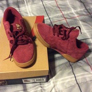 Red Suede Fila