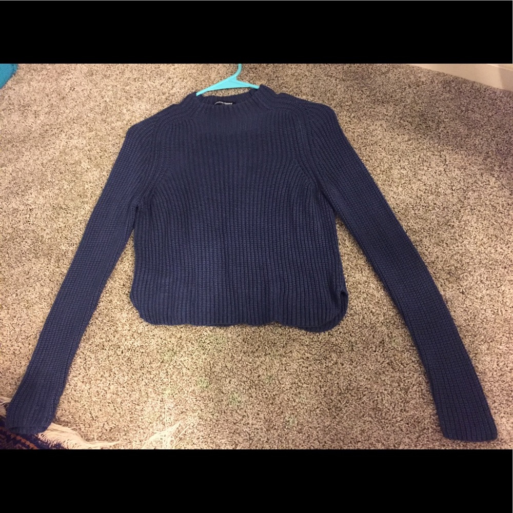 American Apparel Navy Blue Cropped Sweater, Small