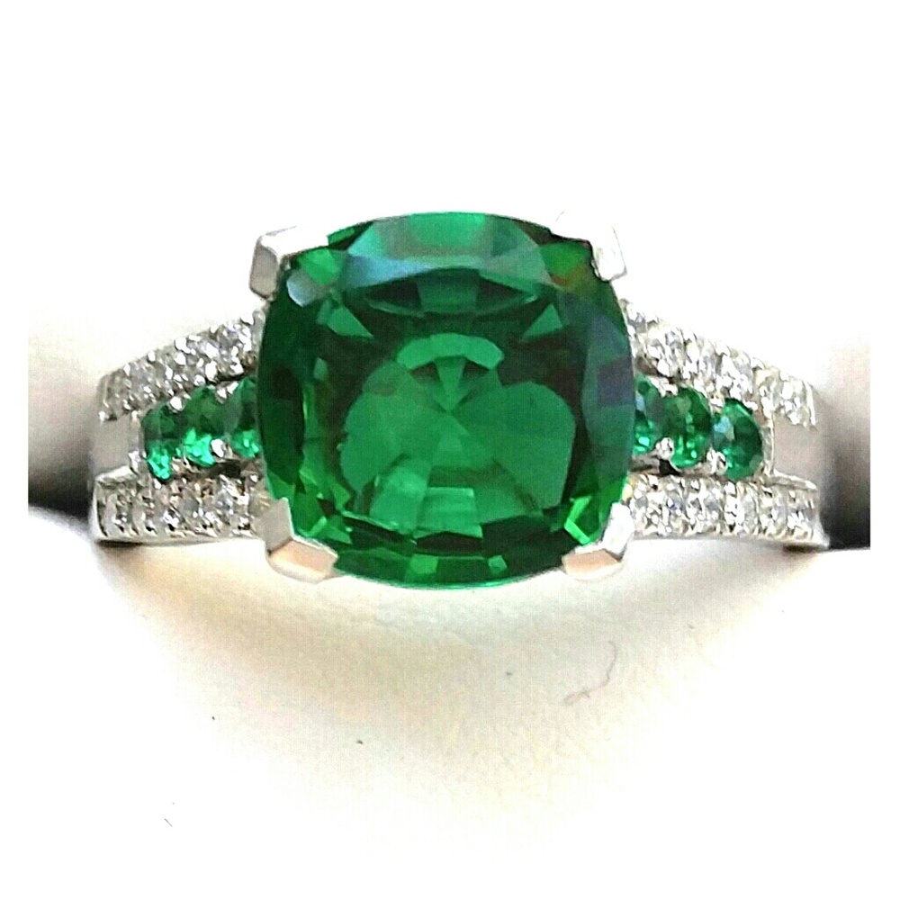 SOLD Certified Diamond and Emerald Ring