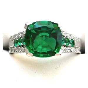 SOLD Certified Diamond and Emerald Ring