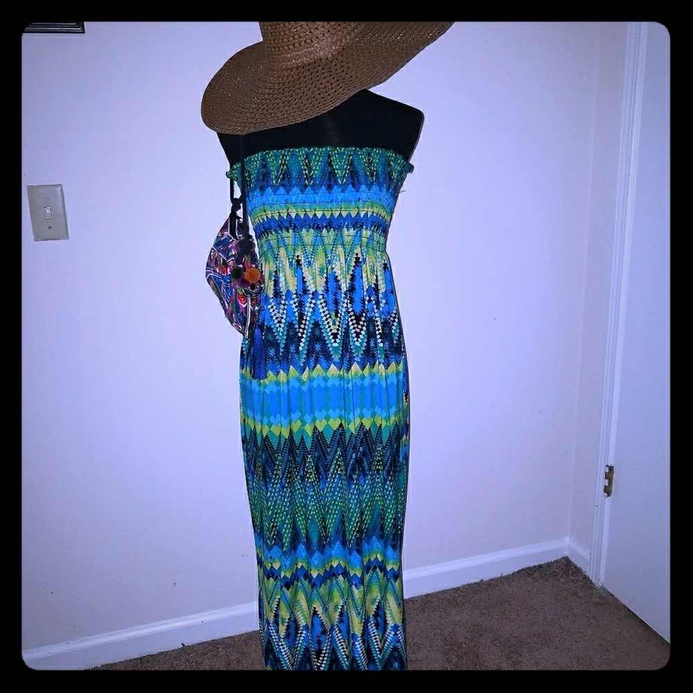 UR VA NA -Multi colored chevron  summer dress as M