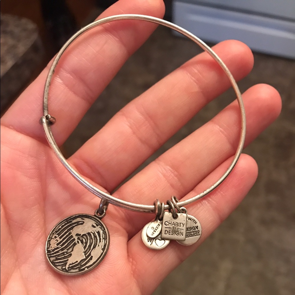 4 Alex and Ani bangles in Rafaelian Silver finish