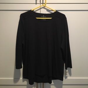 Talbots navy shirt with shoulder detailing