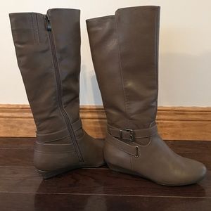Grayish brown boots