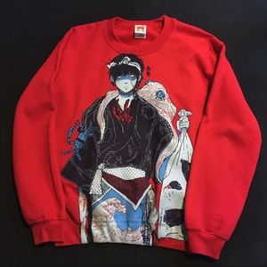 OMOCAT Fish Boy Anime Sweater Creepy Crewneck