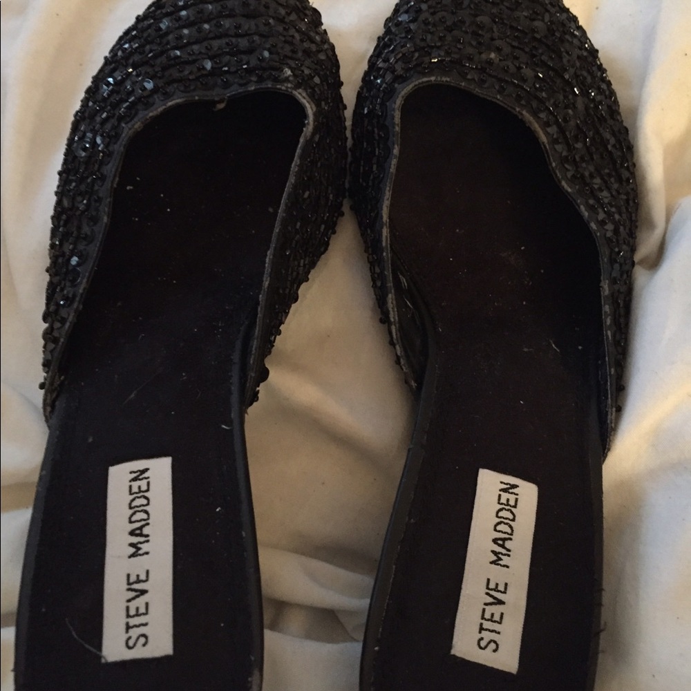 Steve Madden Sequin slip ons.  Sz 10. 2" heels