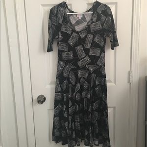 LuLaRoe M Nicole Black Stereo Boom Box Print
