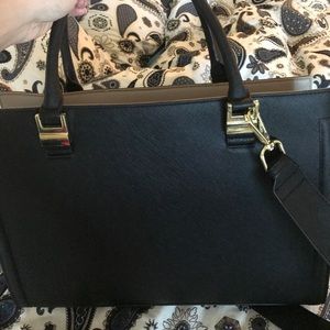 H&M black and grey work bag with crossbody strap