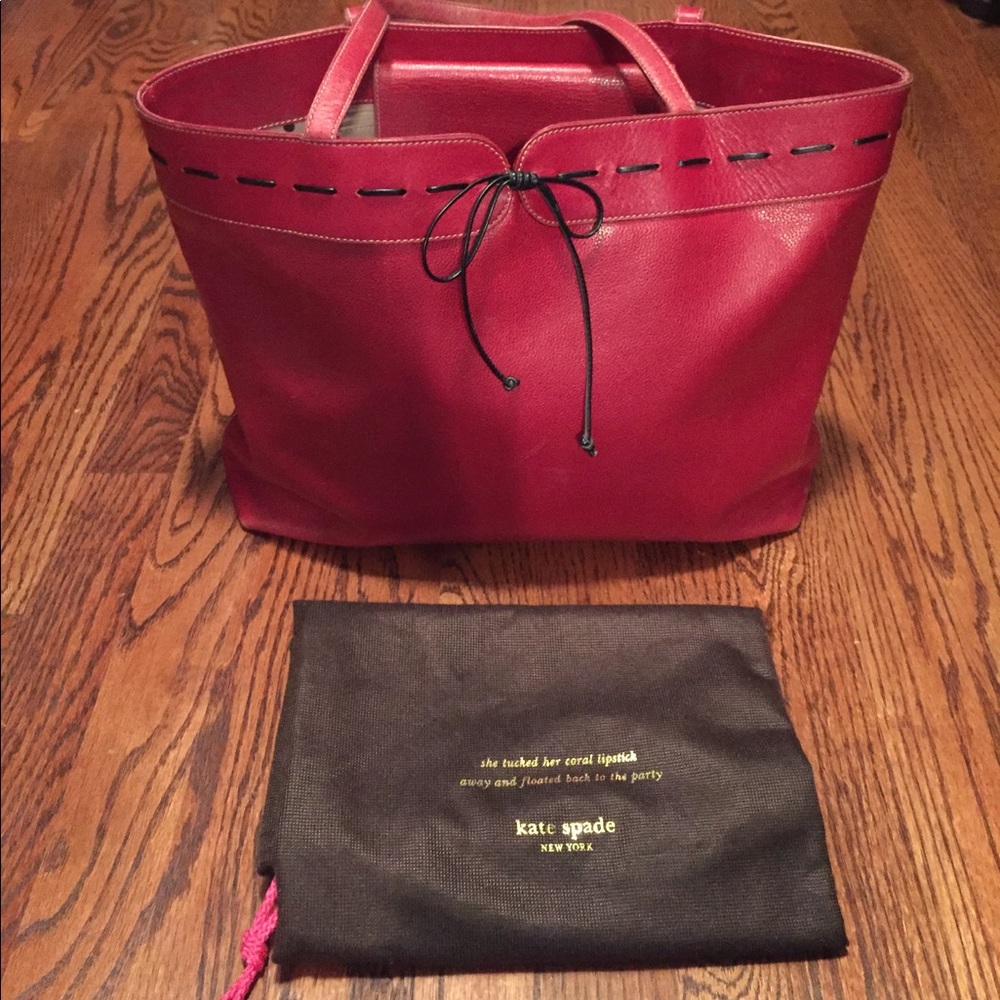 Red leather Kate Spade bag.