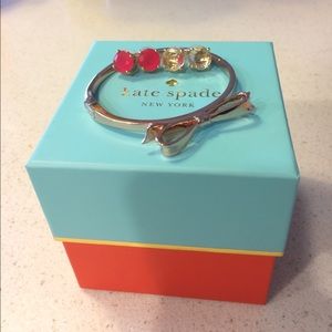 Kate Spade rose gold bangle & gumdrop studs