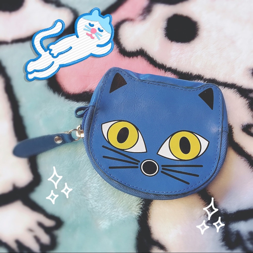 Kawaii Blue Cat Coin Purse Wallet
